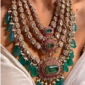 Sara Royal Maharani Look Kundan Moissanite Multilayered Necklace
